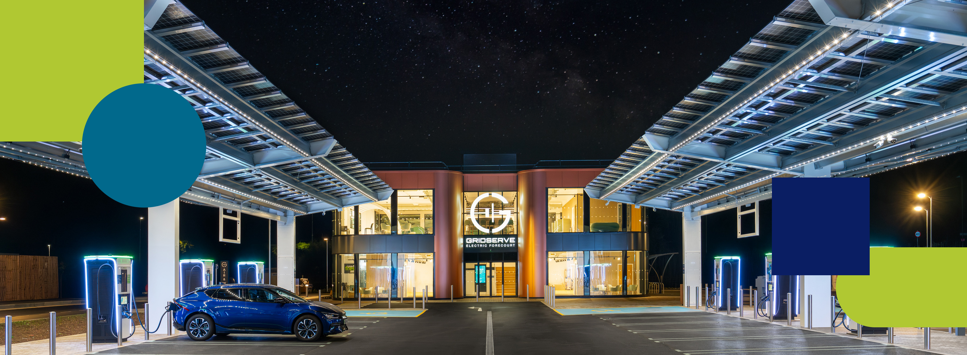 GRIDSERVE Electric Forecourt - an Algeco building