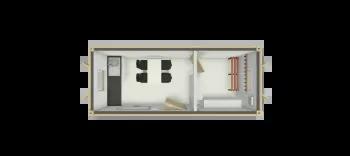 Algeco Anti Vandal Canteen and Changing Room 20x8 floor plan