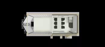 Algeco Anti Vandal Canteen with storage 20x8 floor plan