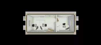 Algeco Anti Vandal Office with partition 20x8 floor plan