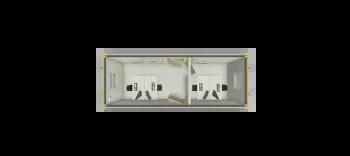 Algeco Site Accommodation 24x9 Office with Partition Floor Plan