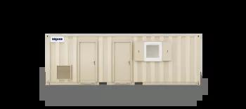 Algeco Static Welfare Units 26x10 Closed Doors Front View