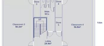 Algeco Two-Storey 4 Classroom Building with Toilets - first floorplan
