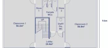 Algeco Two-Storey 4 Classroom Building with Toilets - ground floorplan