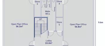 Algeco Two-Storey 4 Office Building with Toilets First Floorplan