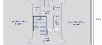 Algeco Two-Storey 4 Office Building with Toilets ground Floorplan