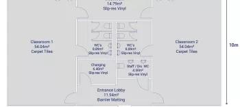 Algeco Single-Storey 2 Classroom building with toilets