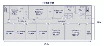 Algeco Large Two-Storey Education Building First Floorplan