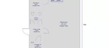 Single storey classroom building with Store room and toilets, including entrance lobby.