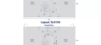 Two-storey building comprising of 4 classrooms, 5 store rooms, male and female toilets including staff toilets and lobby entrance.