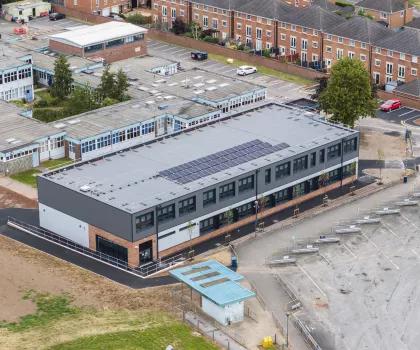 St Benedicts school with solar panels