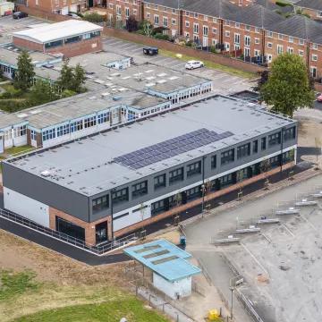 St Benedicts school with solar panels