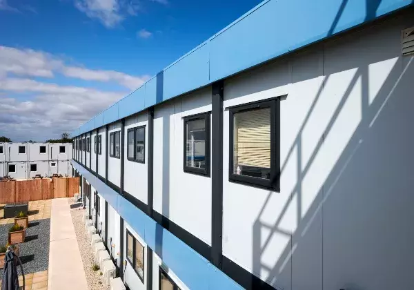 Side view of Killingham Power Station modular building