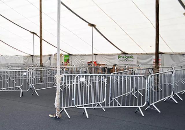 Crowd Control fencing at Krishna Speaks