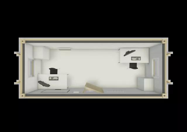 Algeco Anti Vandal Office 20x8 floor plan