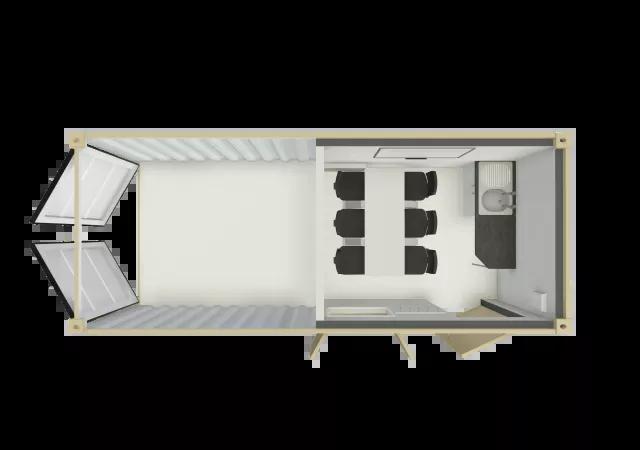 Algeco Anti Vandal Canteen with storage 20x8 floor plan
