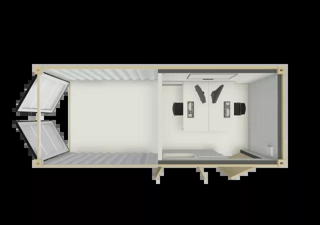Algeco Anti Vandal Office and Storage 20x8 floor plan