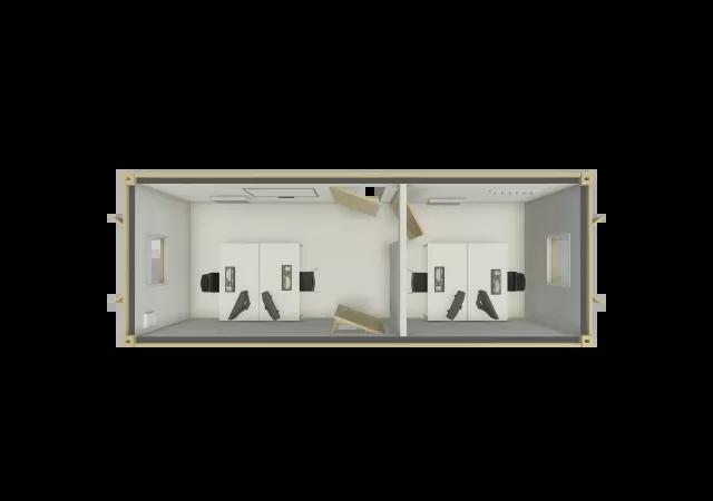 Algeco Site Accommodation 24x9 Office with Partition Floor Plan