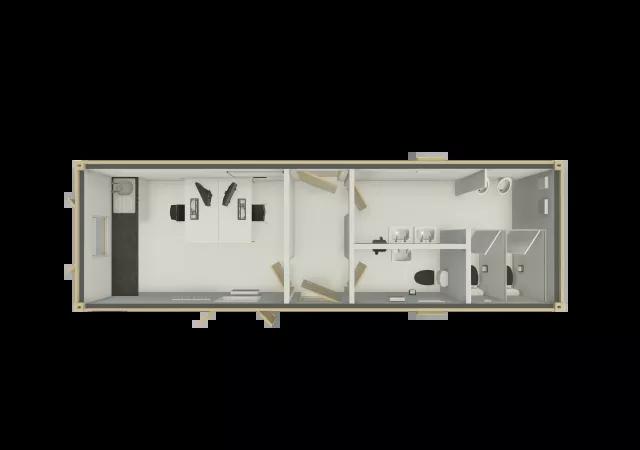 Algeco Site Accommodation 32x10 Canteen & Office & Toilet Floor Plan