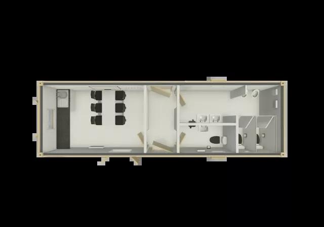 Algeco Site Accommodation Canteen and Toilet 32x10 Floorplan