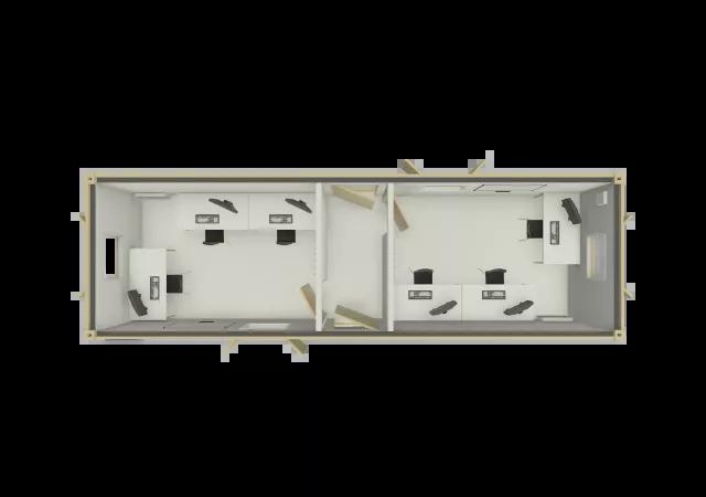 Algeco site Accommodation 32x10 Office with Corridor Floorplan