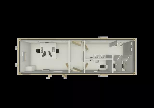 Algeco Site Accommodation 32x10 office and toilet Floorplan