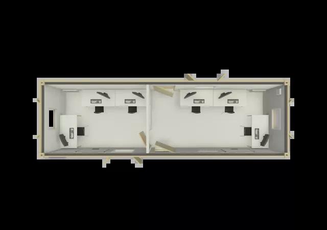 Algeco Site Accommodation 32x10 Office with Partition Floorplan