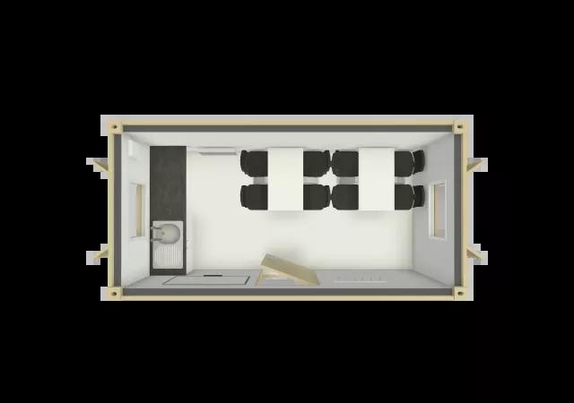 Algeco Anti Vandal Canteen 16x8 floor plan