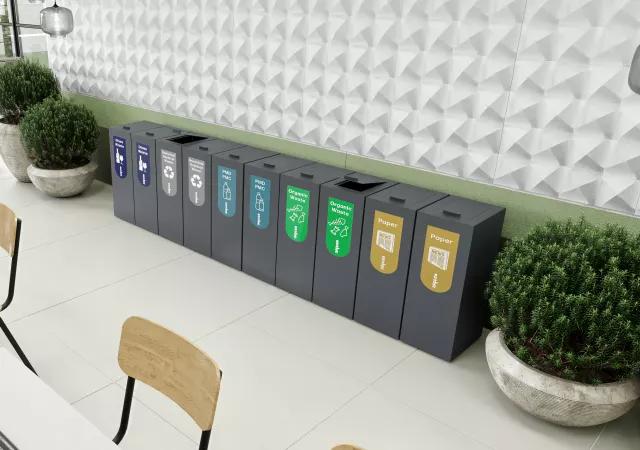 Line of regulation type recycling bins