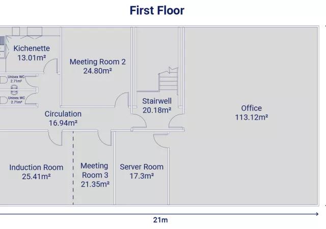 Alegco Double Storey office and welfare accommodation First floorplan