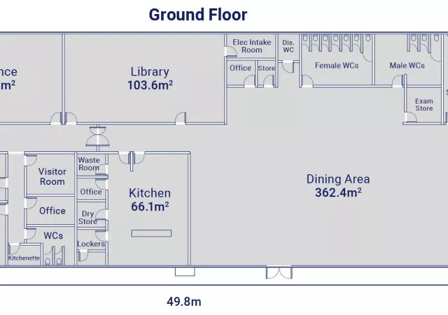 Algeco Large Two-Storey Education Building Ground Floorplan