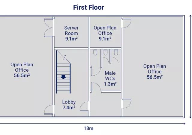 Algeco Two-Storey Office Building First Floorplan