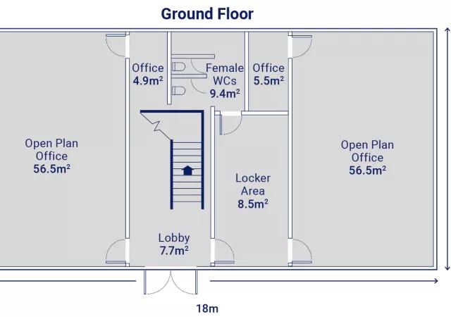Algeco Two-Storey Office Building Ground Floorplan