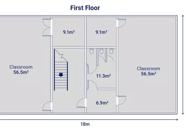 Algeco Two-Storey Classroom Building First floor plan