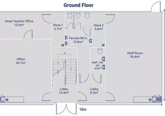 Algeco Temporary Classroom Accommodation Ground Floorplan