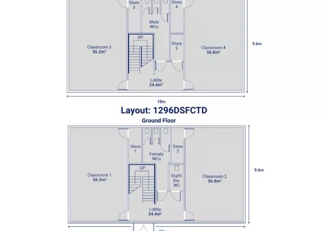 Two-Storey Four Classroom Building with Toilets