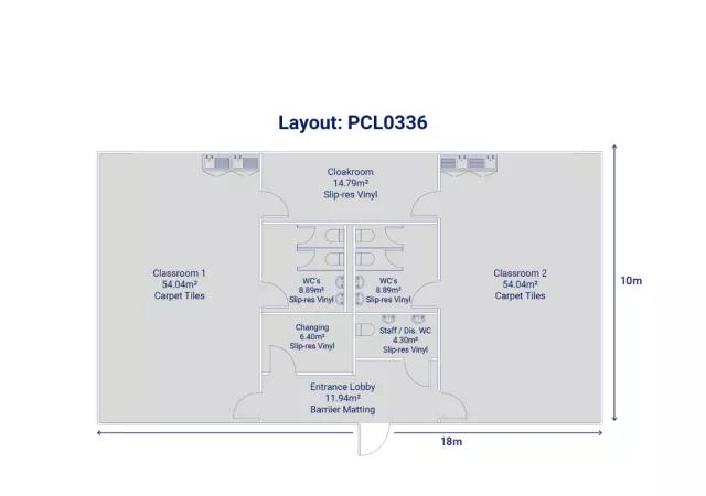 Single-Storey Two Classroom building with toilets