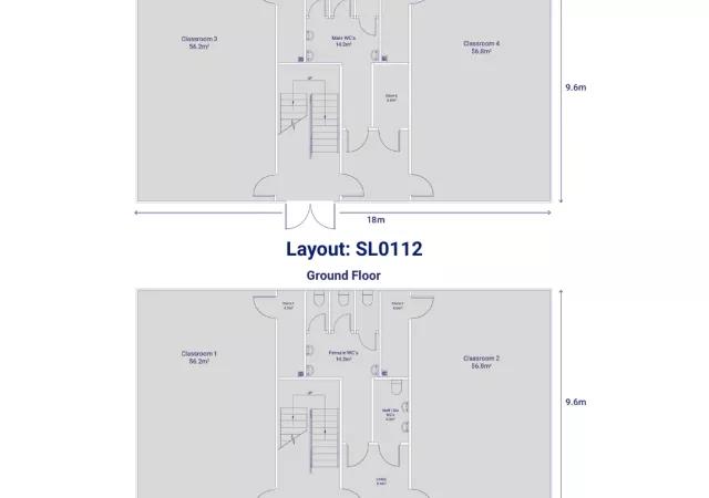 Two-Storey Four Classroom Building with Toilets