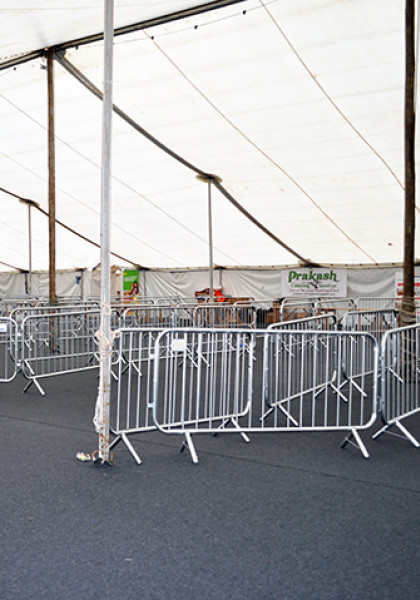 Crowd Control fencing at Krishna Speaks